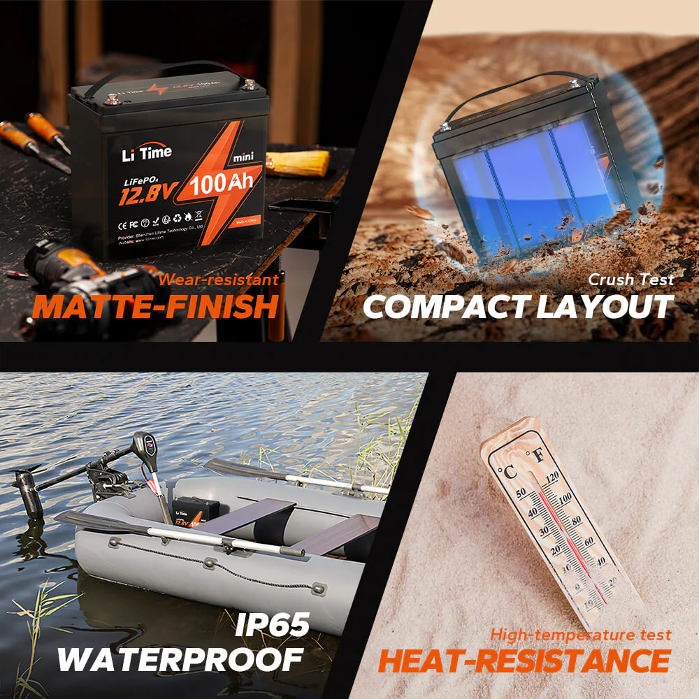 LiTime 12V 100Ah Mini LiFePO4 Lithium Battery - Image 5