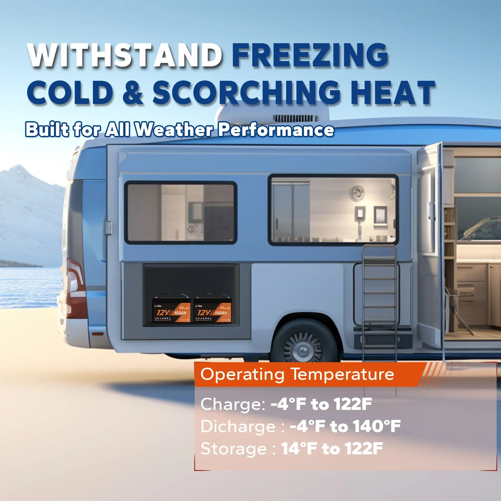 LiTime 12V 100Ah Self Heating Lithium Battery, Low Temperature Protection - Image 5