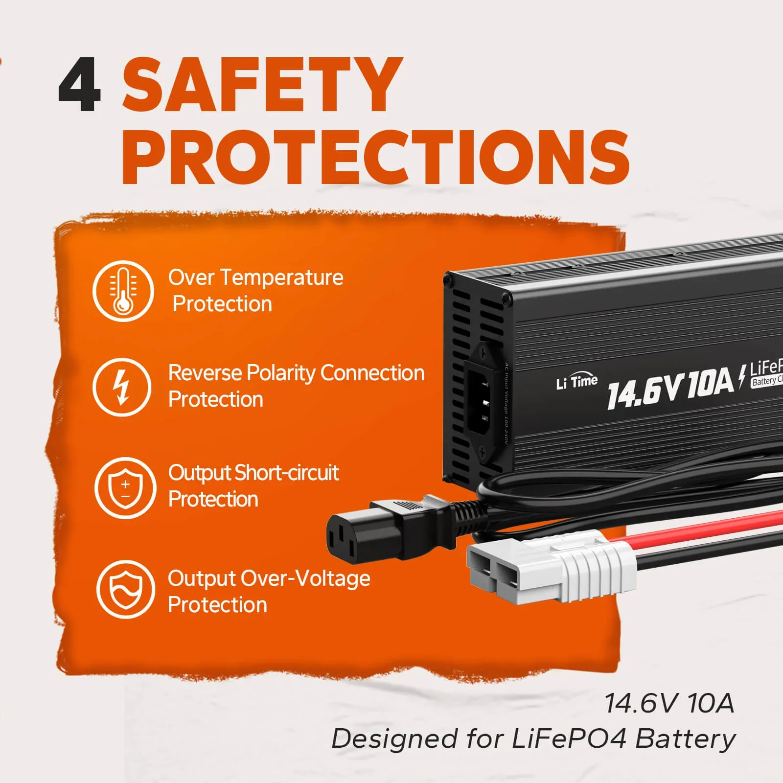LiTime 12V(14.6V) 10A Lithium Battery Charger - Image 3