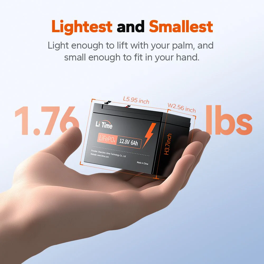 LiTime 12V 6Ah Deep Cycle Lithium Battery - Image 3