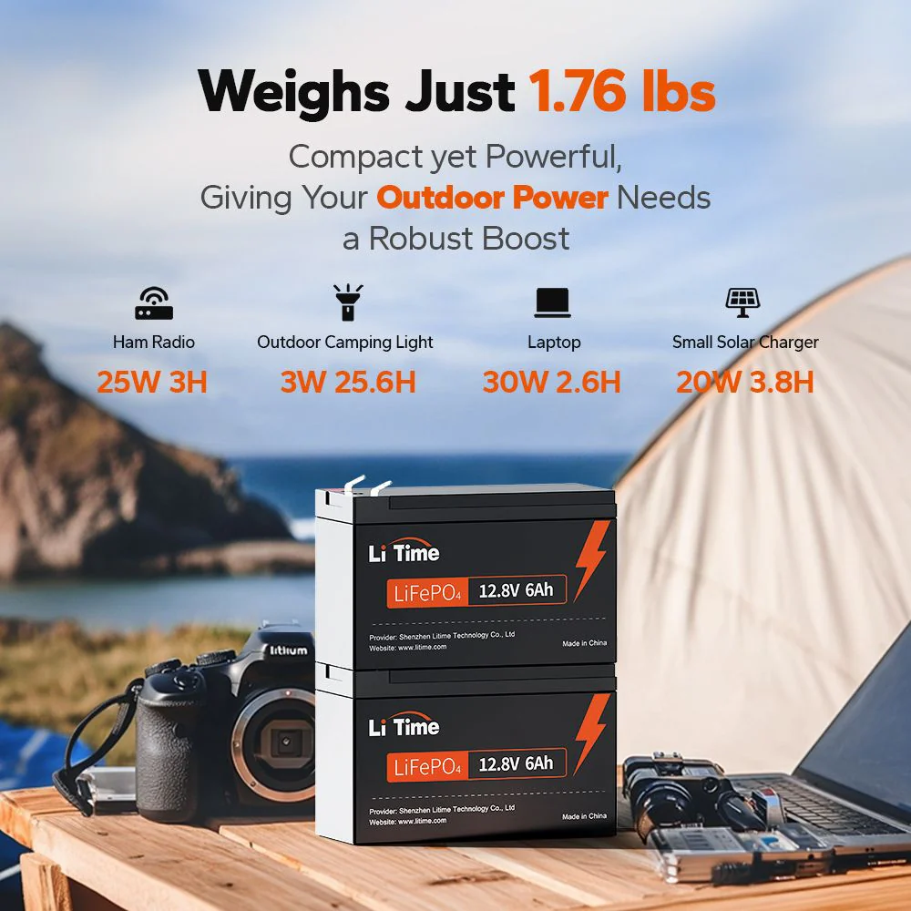 LiTime 12V 6Ah Deep Cycle Lithium Battery - Image 6