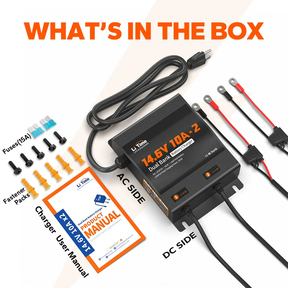 LiTime 2 Bank 12V 10A Battery Charger - Image 13