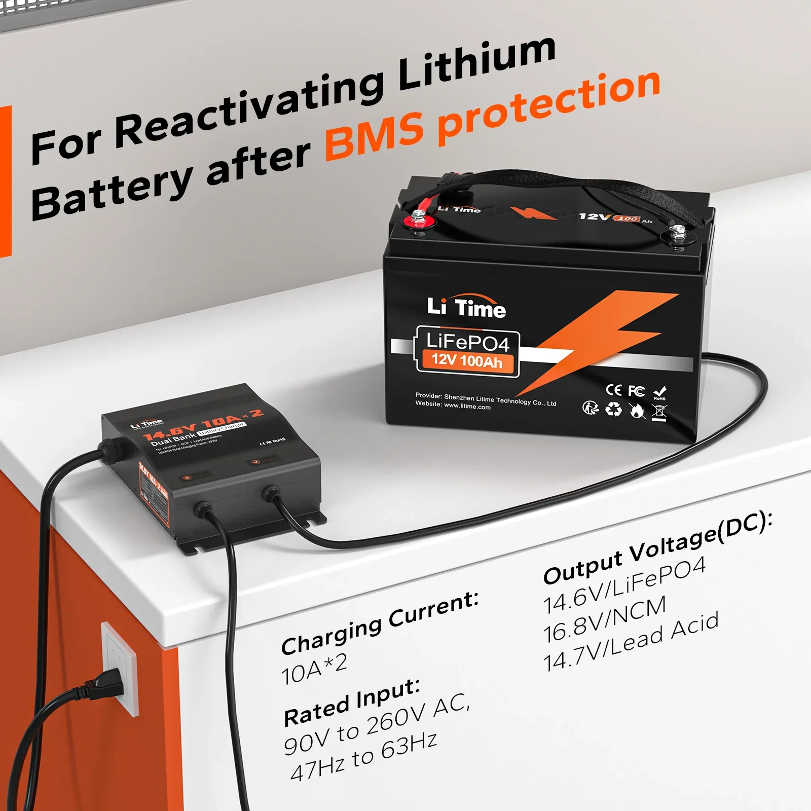 LiTime 2 Bank 12V 10A Battery Charger - Image 6