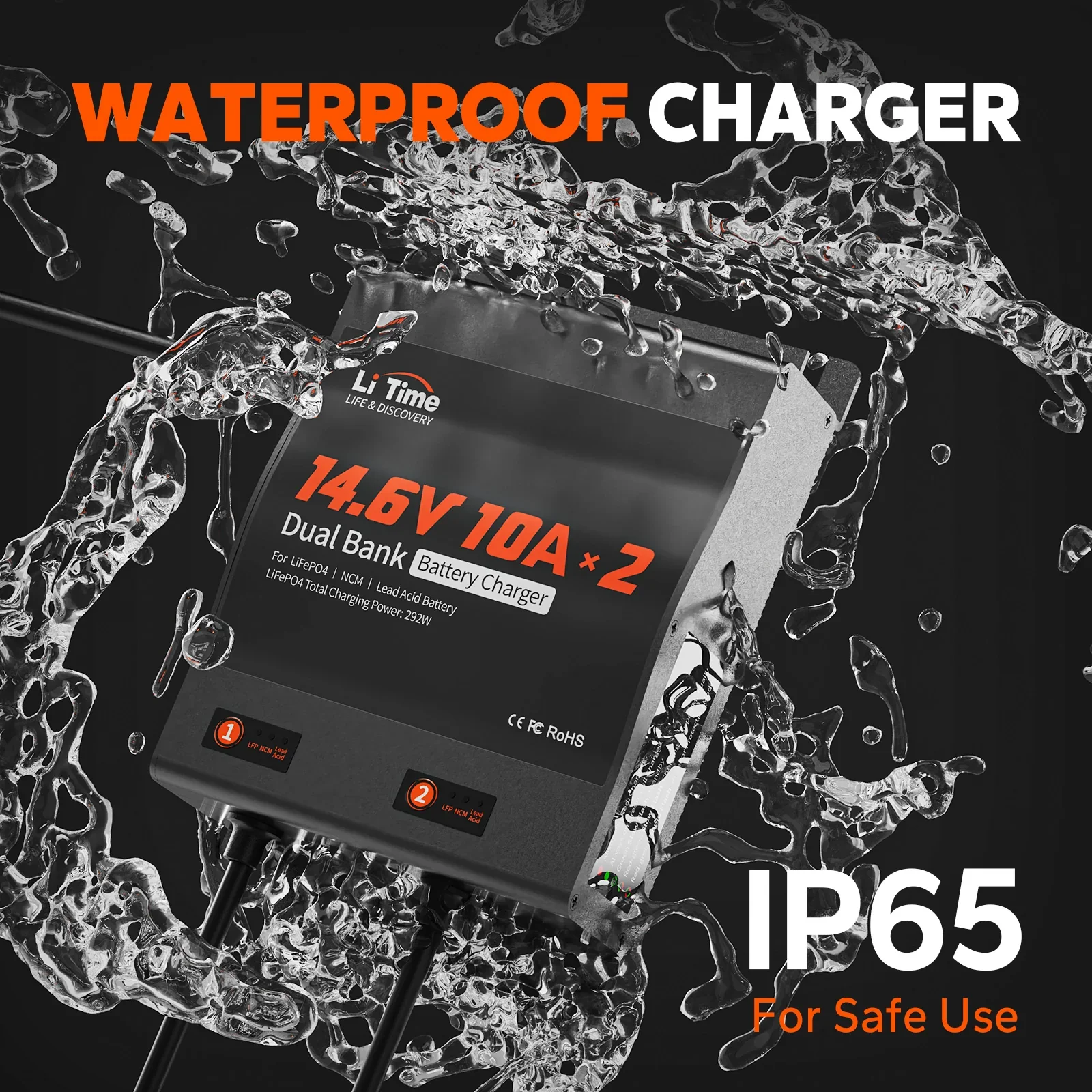 LiTime 2 Bank 12V 10A Battery Charger - Image 7