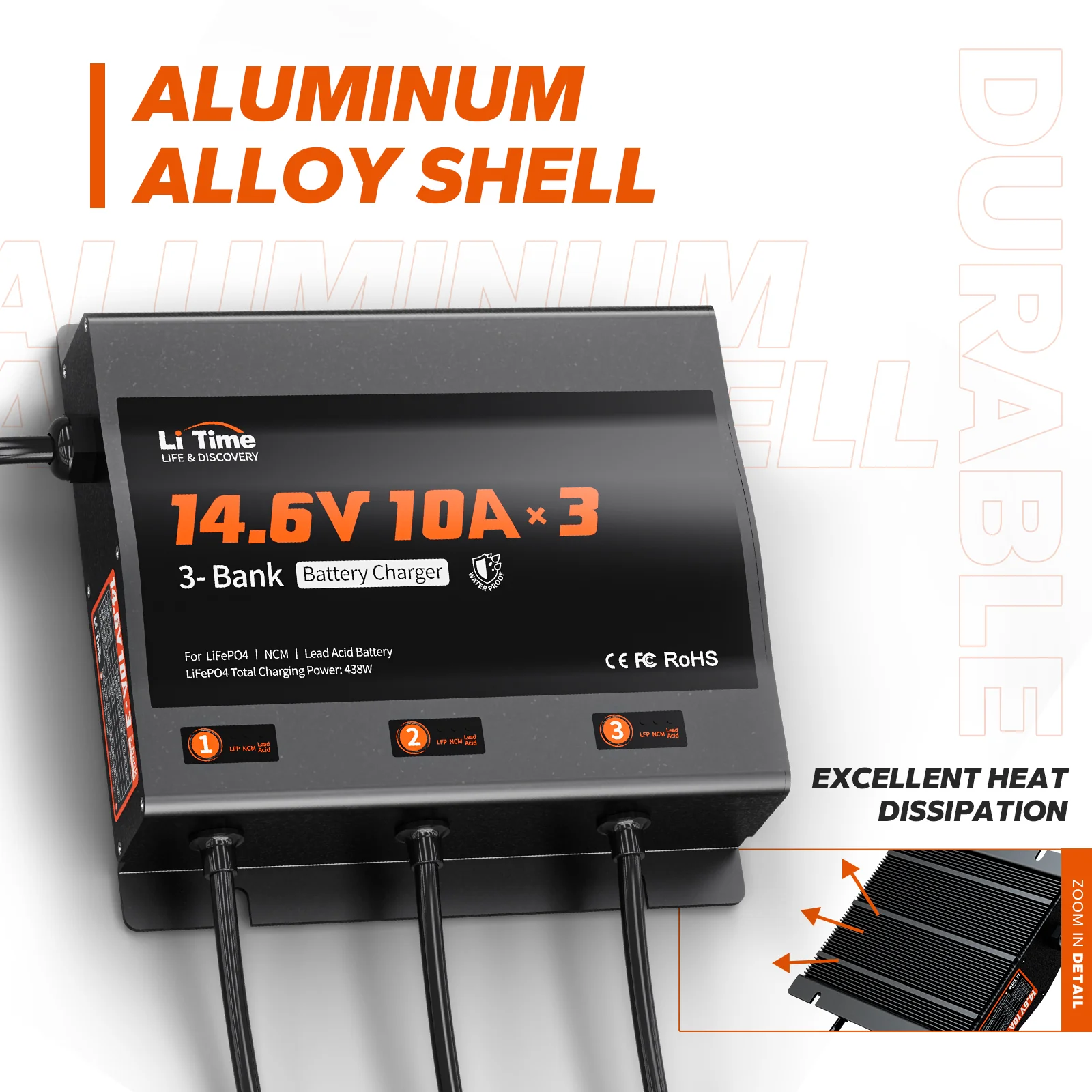 LiTime 3 Bank 12V 10A Battery Charger - Image 7