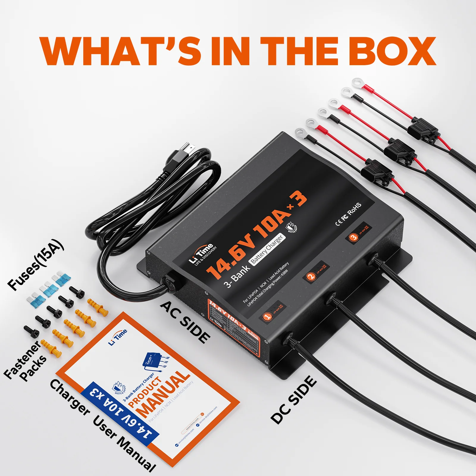 LiTime 3 Bank 12V 10A Battery Charger - Image 9