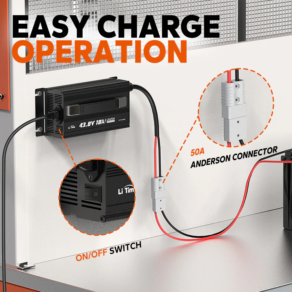 LiTime 36V (43.8V) 18A Lithium Golf Cart Battery Charger - Image 9