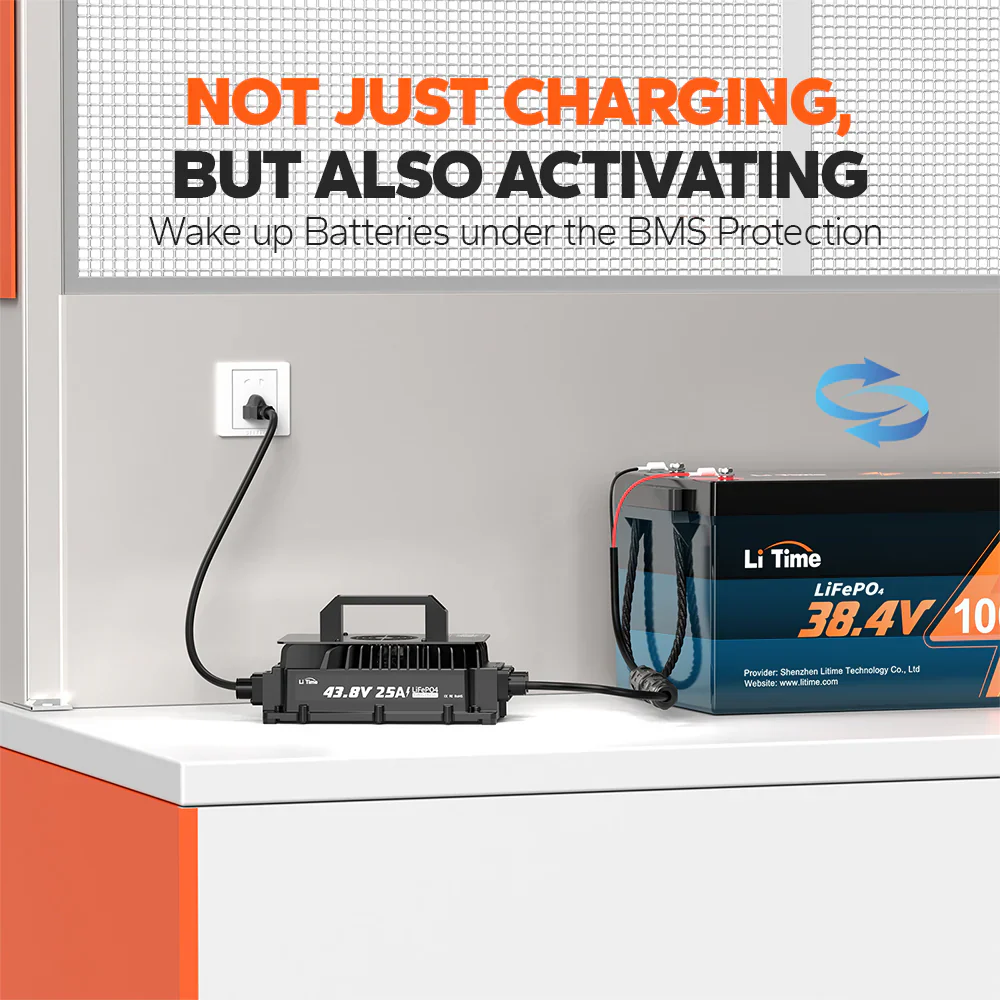 LiTime 36V (43.8V) 25A Lithium Golf Cart Waterproof Battery Charger - Image 4