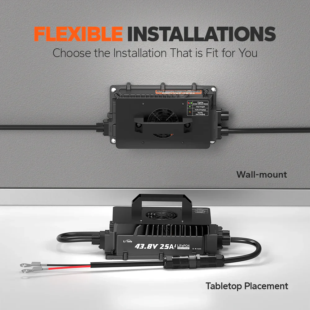 LiTime 36V (43.8V) 25A Lithium Golf Cart Waterproof Battery Charger - Image 5
