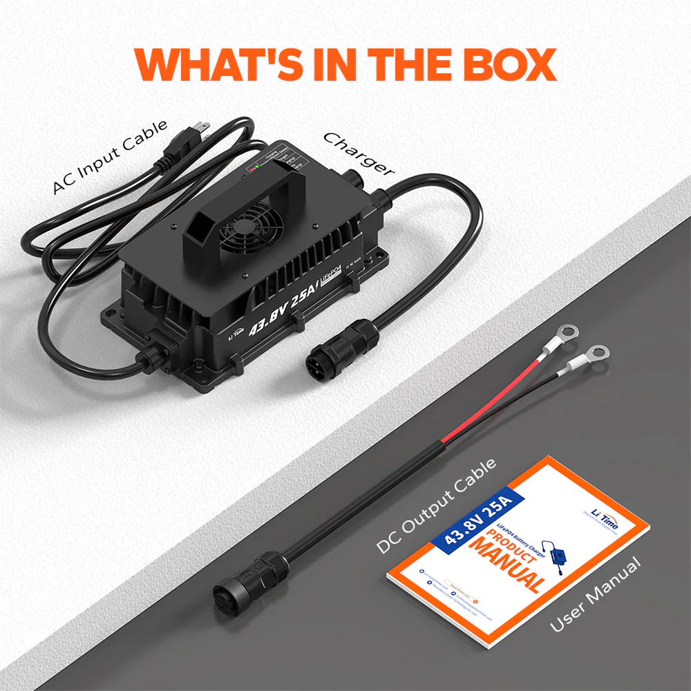 LiTime 36V (43.8V) 25A Lithium Golf Cart Waterproof Battery Charger - Image 6