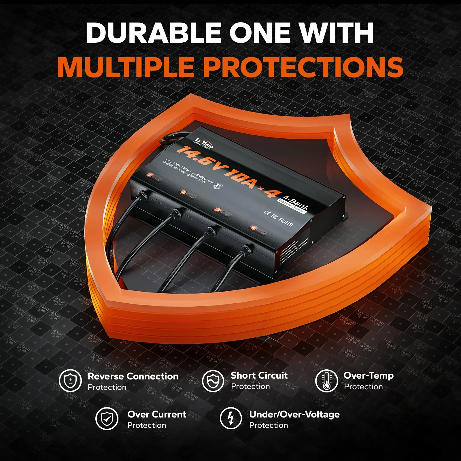 LiTime 4 Bank 12V 10A Battery Charger for Marine, RV - Image 5