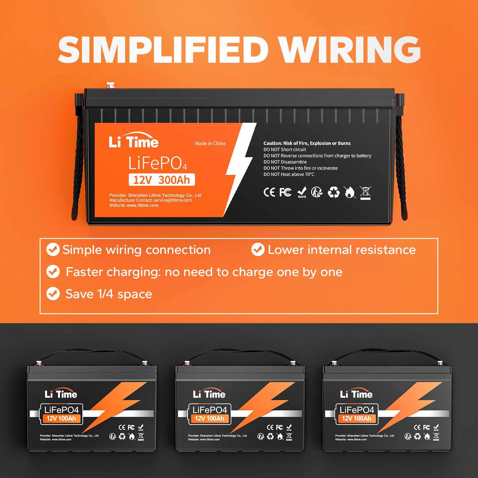 LiTime 12V 300Ah Lithium Battery - Image 4
