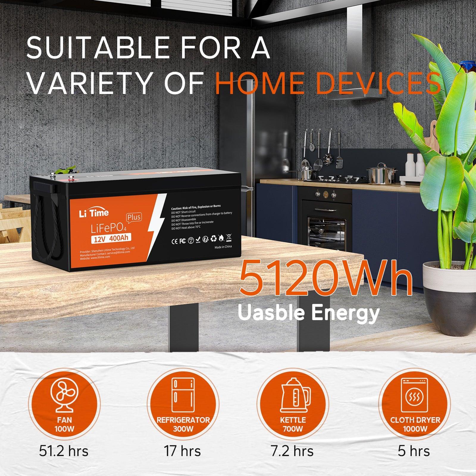 LiTime 12V 400Ah Deep Cycle Lithium Battery - Image 4